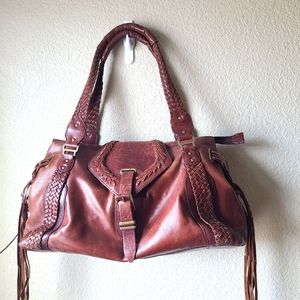 Cole Haan Sierra Dark Brown Zip Satchel